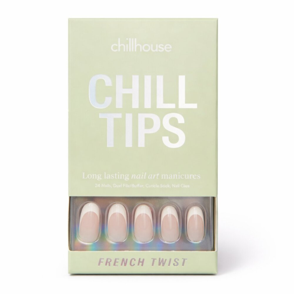 Chillhouse Chill Tips Press-On Nails – French Twist – New in Box – Nude French M